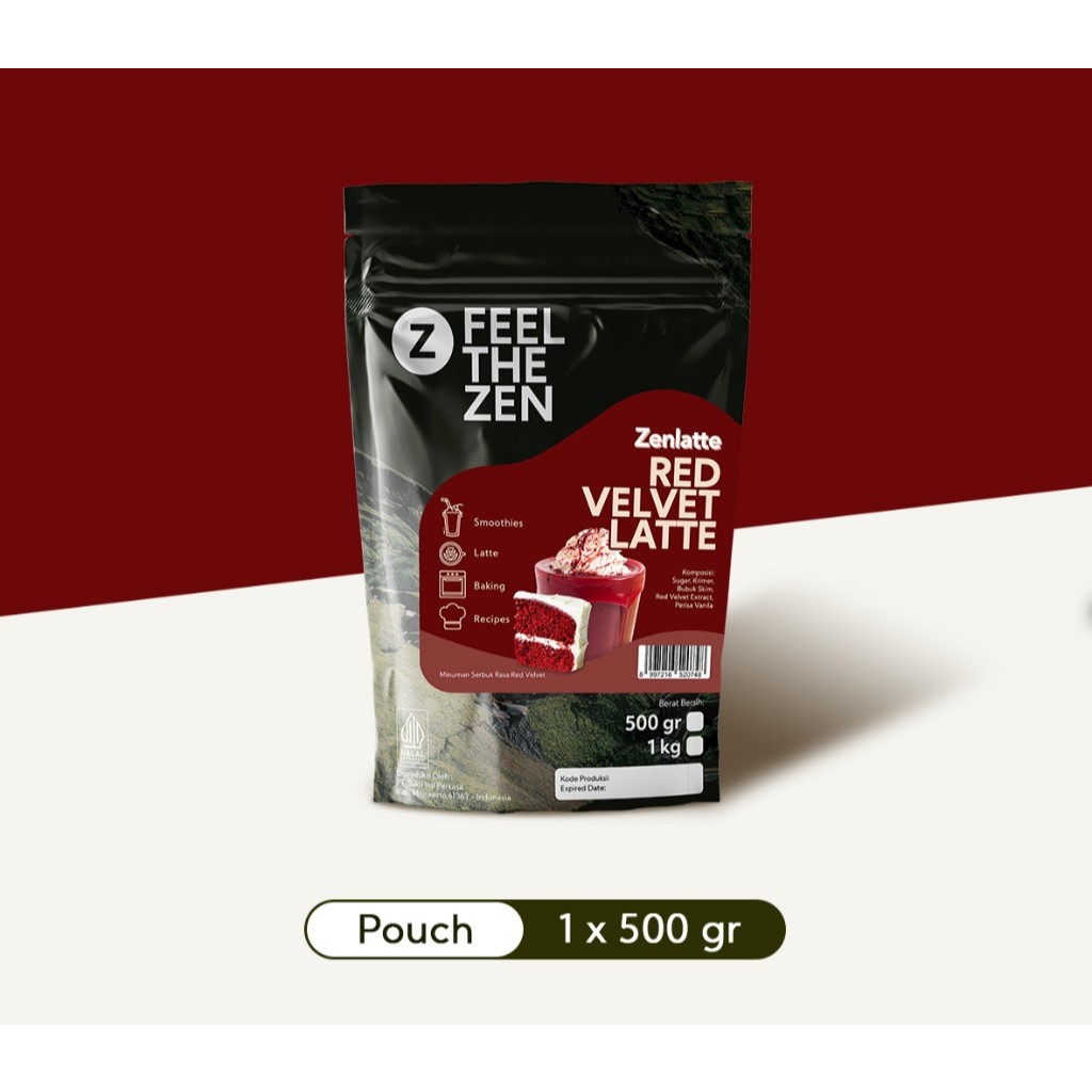 

Zenlatte Red Velvet Latte - 500gr & 1kg | Bubuk Red Velvet | Red Velvet Powder