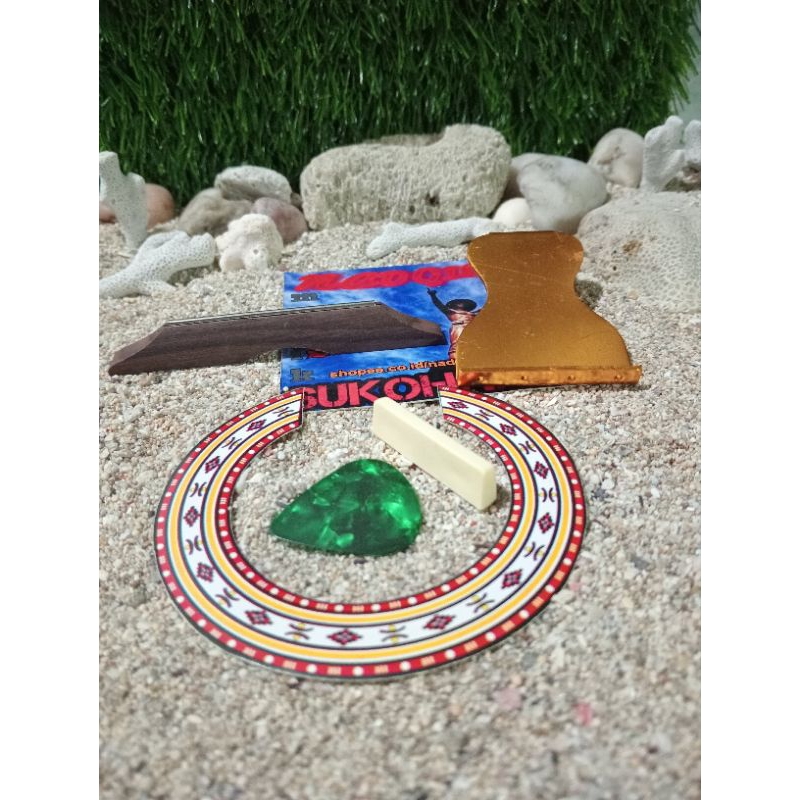 Termurah Paket Hemat Nut BridgeSadle Tail Piece Ukulele Kentrung Senar  3&4