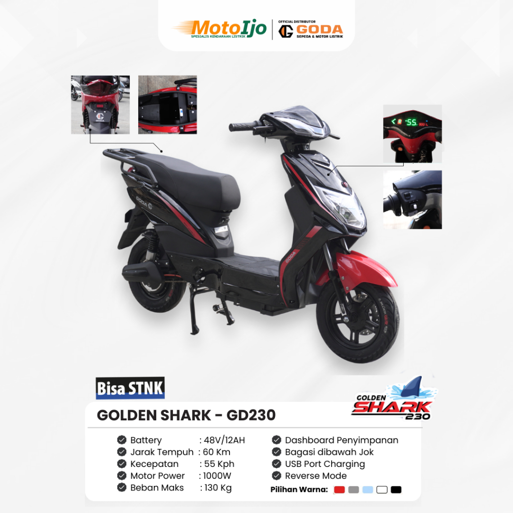 Motor Listrik - GODA GOLDEN SHARK GD230 Hitam