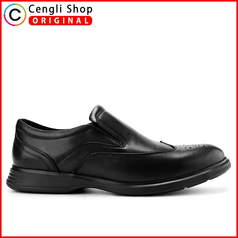OBERMAIN SEPATU PANTOFEL PRIA ORIGINAL FORMAL SLIP ON KULIT HITAM OM36