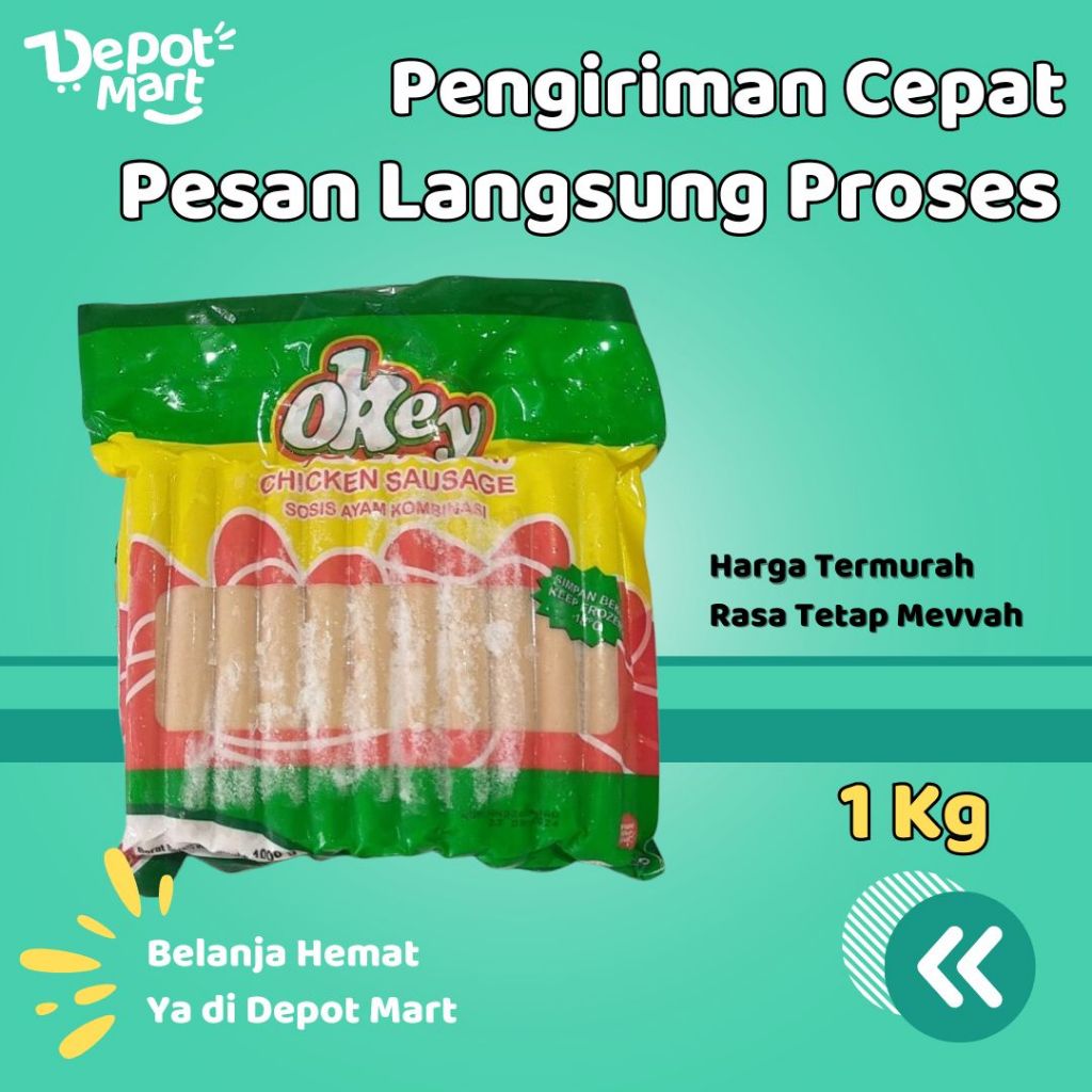 

Okey Sosis Ayam isi 1kg / Okey Chicken Sausage - Depot Mart