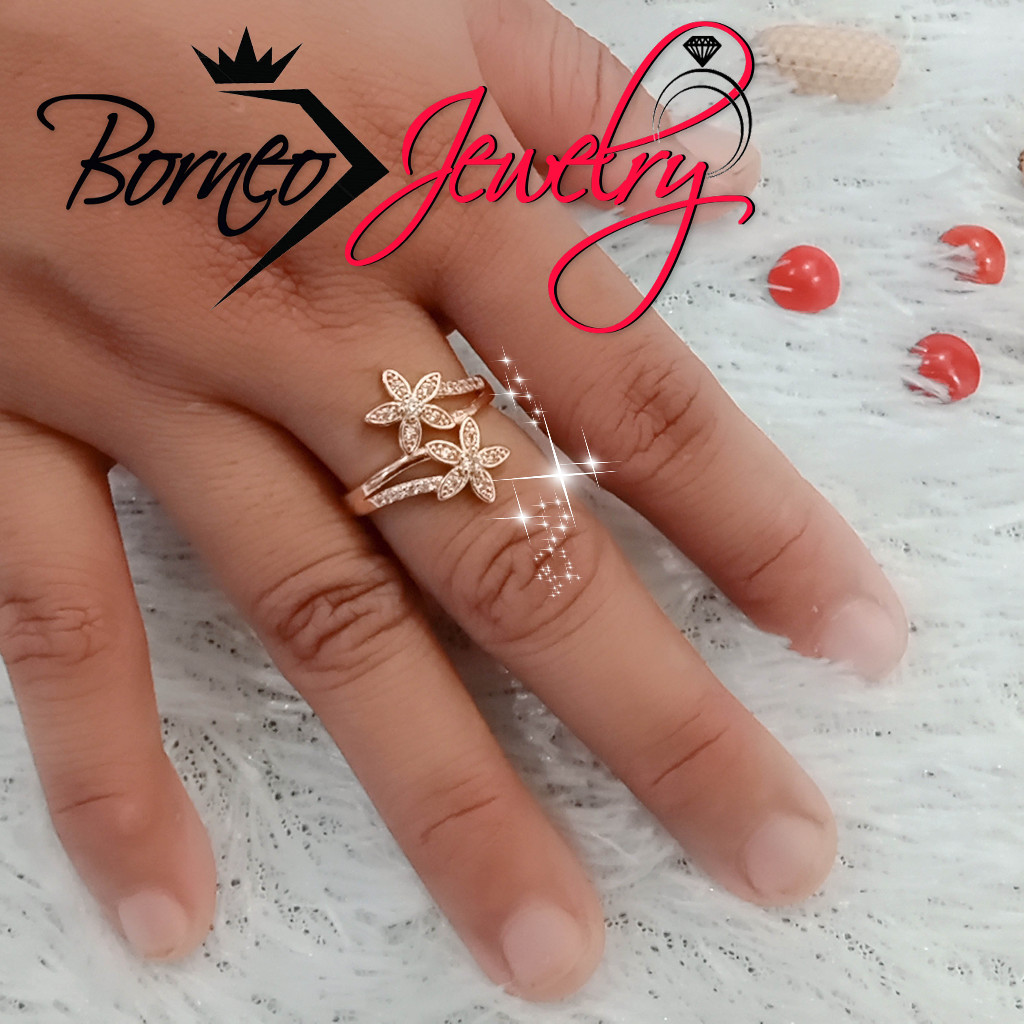 BJ-A23 Cincin Titanium Wanita Emas imitasi Tidak mudah luntur anti karat