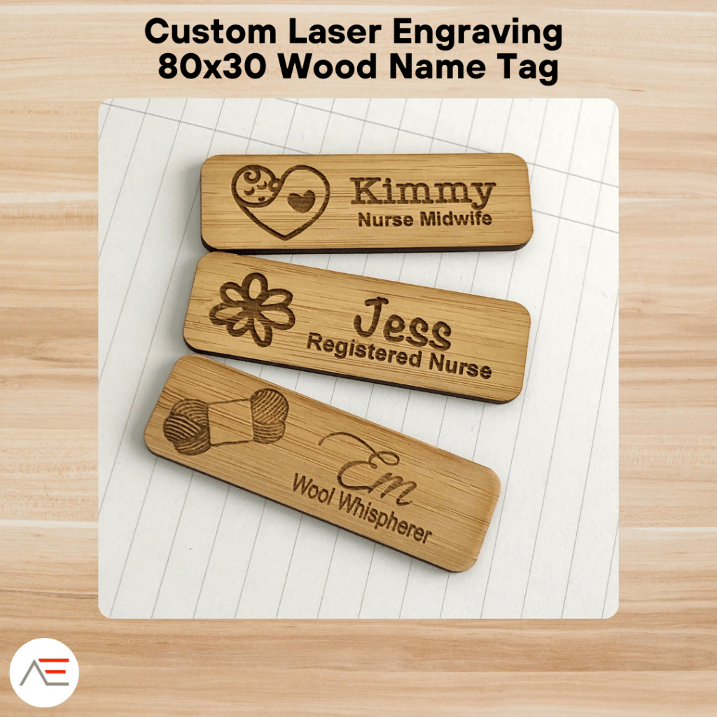 

Name Tag Kunci Grafir Laser Ukuran Kayu 4 x 6 cm Custom