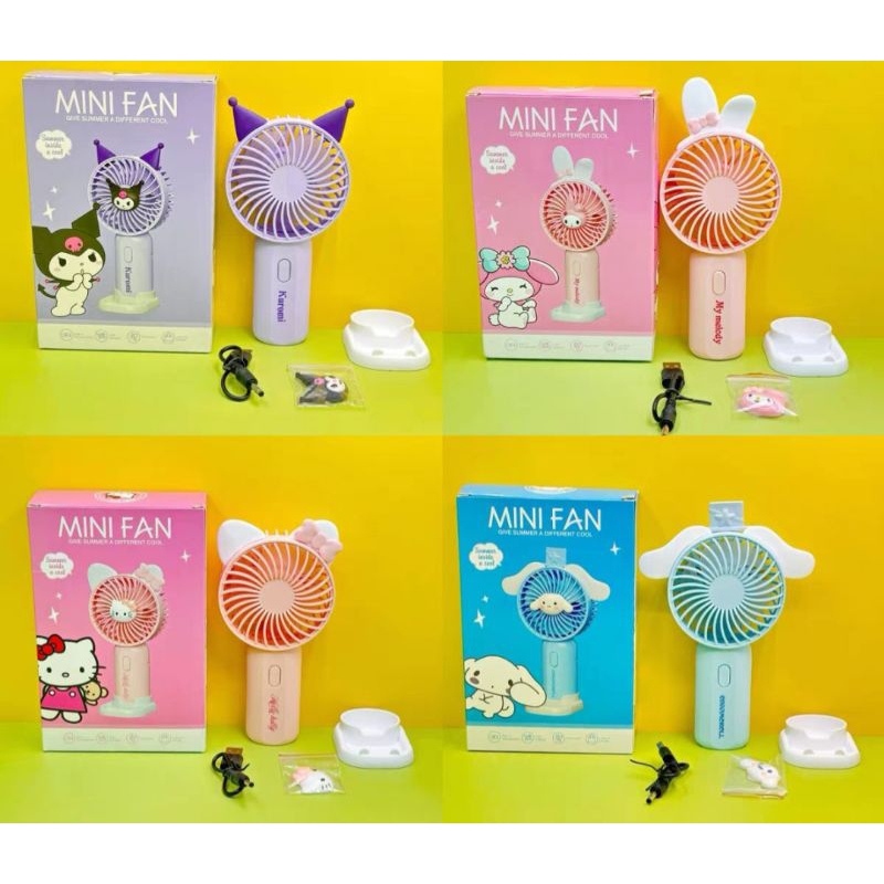 KIPAS TANGAN USB IMPORT SANRIO / HAND FAN MELODY / KIPAS TANGAN KUROMI / HAND FAN CINNAMOROLL