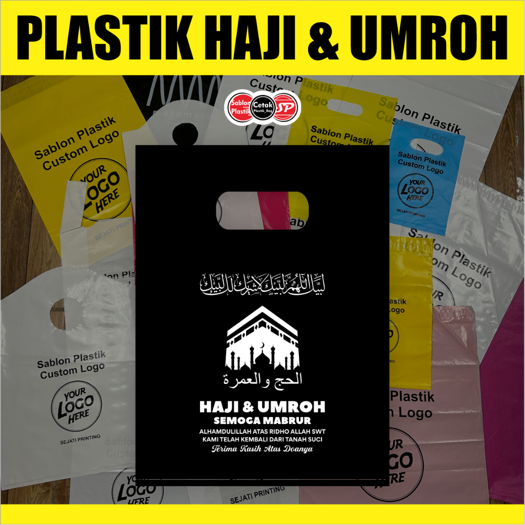 

(Isi 50Pcs Hitam Size 15cm x 22cm) Kantong Plastik Ibadah Haji, Umroh, Lebaran Haji | Kantong Plastik Souvenir Haji & Umroh, Kemasan Parcel Haji
