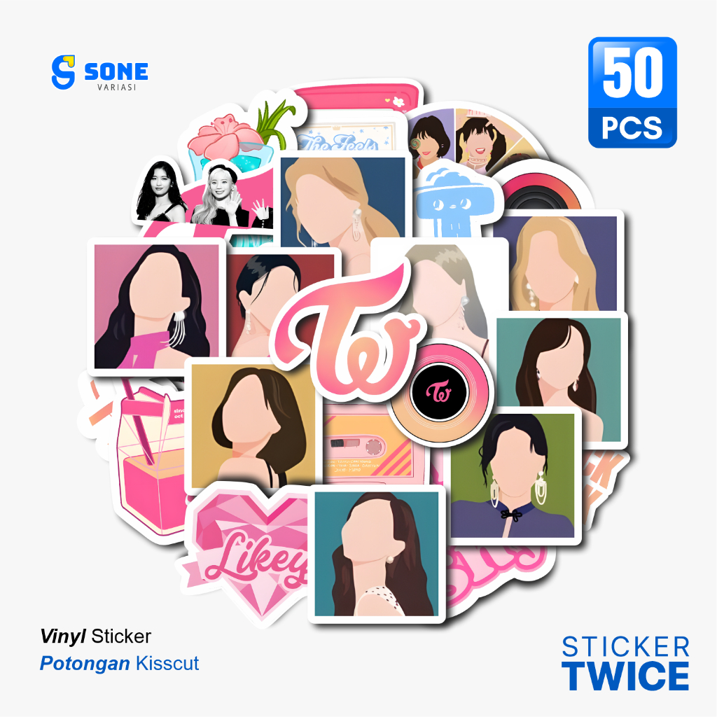 

Stiker Pack Kpop Twice Vinyl Waterproof untuk Sticker Buku Journal Casing HP Laptop Tumbler