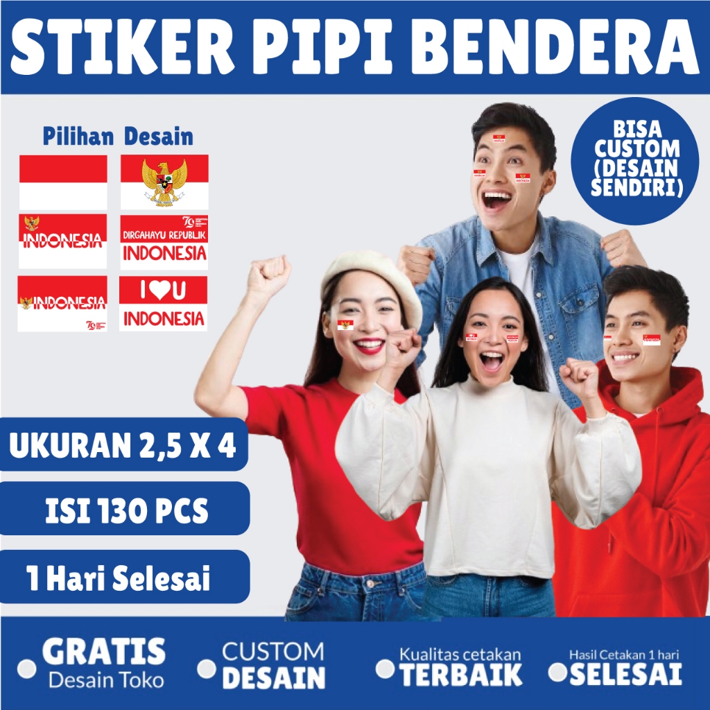 

STIKER PIPI BENDERA 17 AGUSTUS MURAH 1 HARI SELESAI TANPA PO