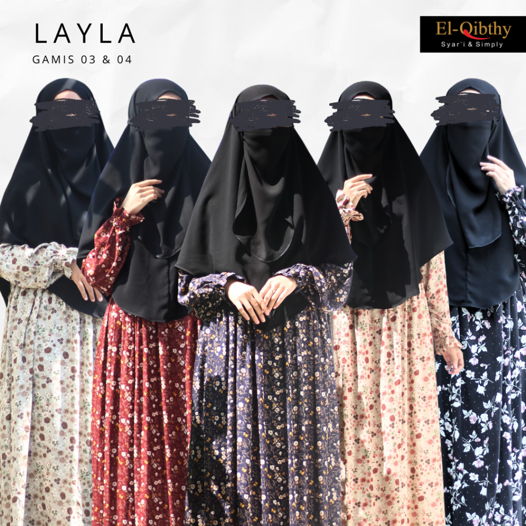 El Qibthy - Layla Gamis Daily 03 & 04 Homedress Material Kain Rayon Viscose Motif Bunga Premium, Ade