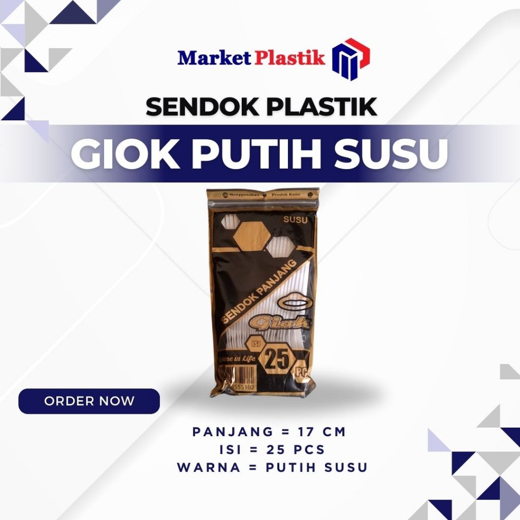 Sendok Makan Panjang Plastik Giok Putih Susu Higienis