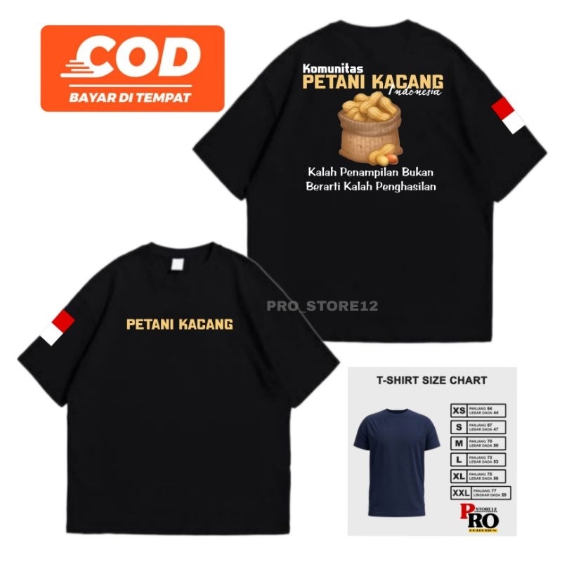 KAOS PETANI KACANG INDONESIA - KAOS PETANI MUDA - KAOS PETANI MILENIAL - LENGAN PENDEK