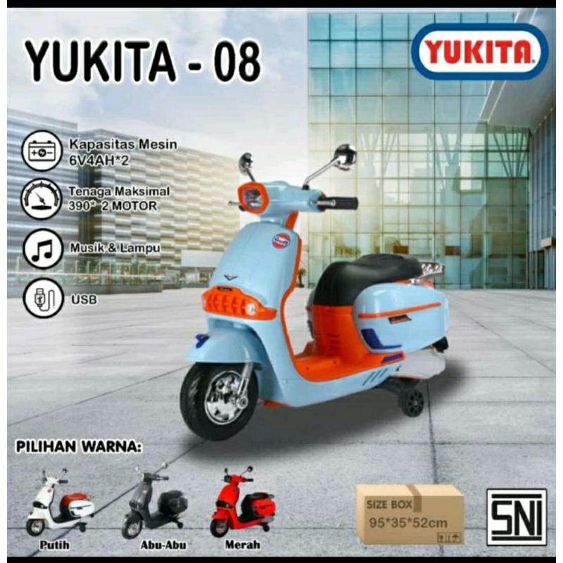 Motor Aki Anak Vespa Skuter Yukita 08 Makassar