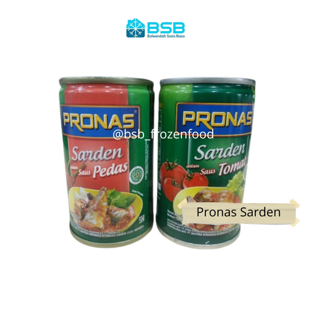 

PRONAS Sarden Ikan Saos Pedas Saus Tomat Pronas Sardines Chili Sauce Tomato Sauce 155 gr 425 gram