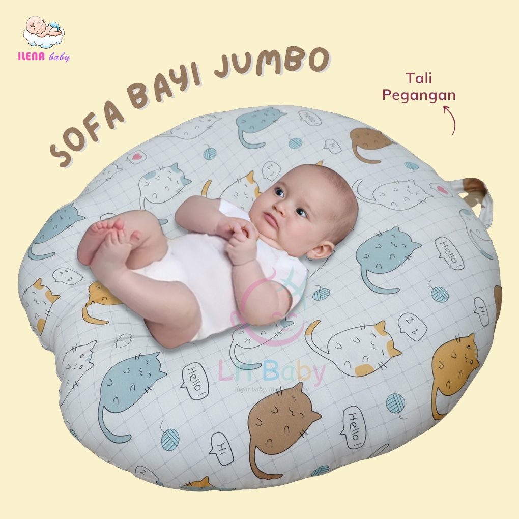 ILENA Kasur Dudukan Sofa Bayi Dialogue Multifungsi Bantal Jumbo Overlay Baby Matras Tidur Bayi