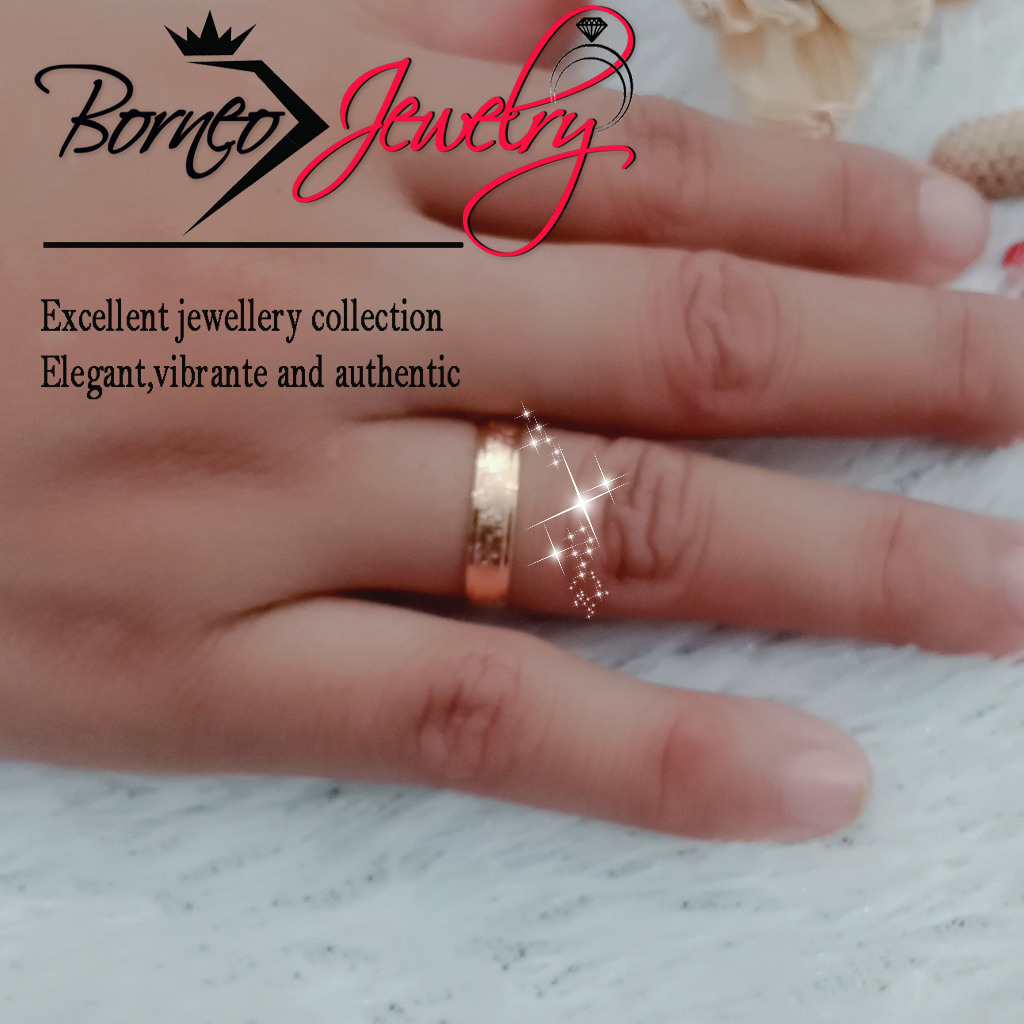 BJ-A29 Cincin Titanium Wanita Emas imitasi Tidak mudah luntur anti karat