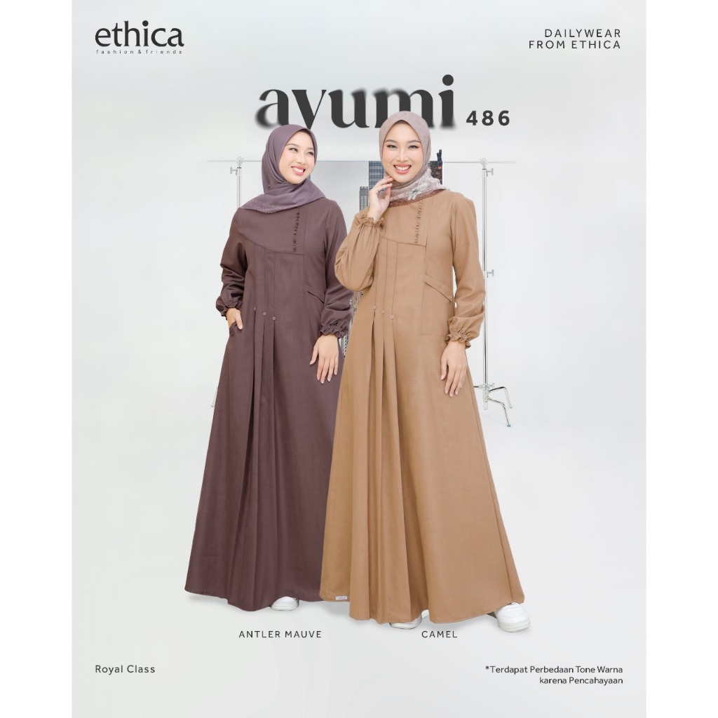 AYUMI 486 ANTLER MAUVE, CAMEL DAILY WEAR, DAILY DRESS, KASUAL WEAR, GAMIS HARIAN, GAMIS KASUAL, GAMI