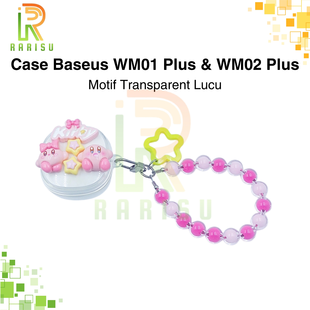 Case Baseus WM01+ / WM02+ / WM01 Plus / WM02 Plus Soft Case Tpu Transparan Cute Cartoon Anti Slip Co