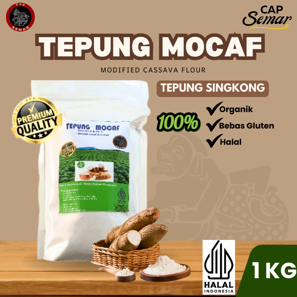 

Tepung Mocaf Gluten Free 1 KG | Tepung Sehat Serbaguna | Cap Semar