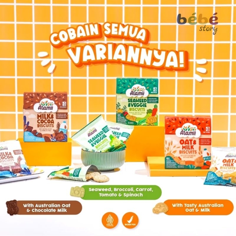 

ALAMII MULTIGRAIN BISCUITS | CEMILAN SNACK BISKUIT 60GR