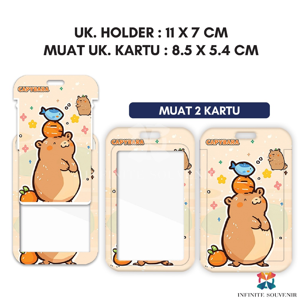 

RB (N017) ID Card Holder Tali Yoyo Capybara / Nametag Yoyo Kapibara / Card Holder Yoyo / Hewan Lucu