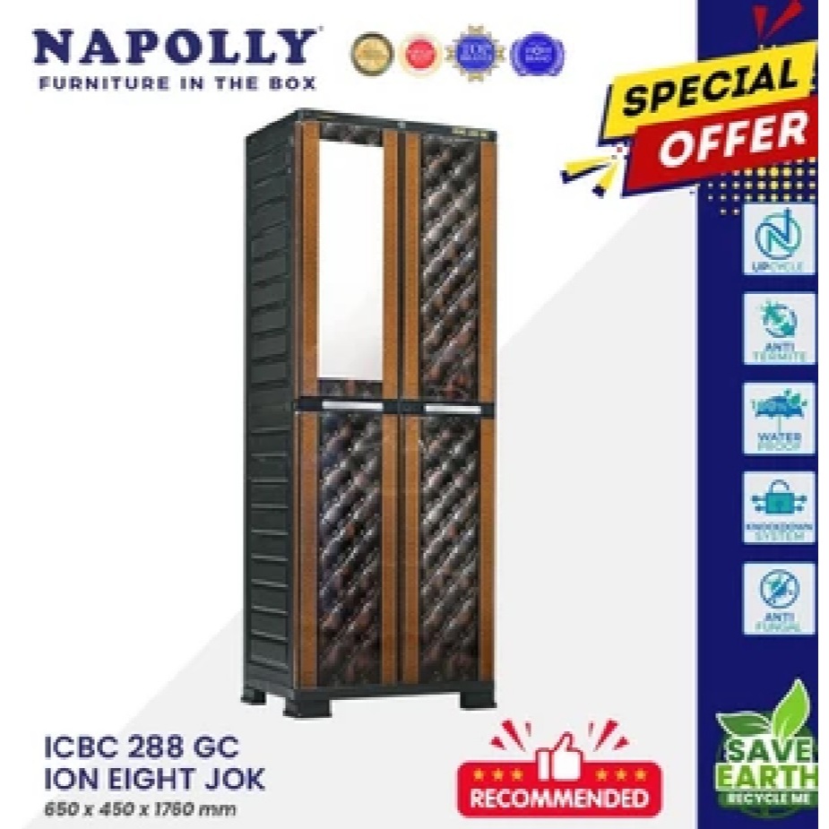 lemari plastik napolly jumbo full rak ICBC 288 RC ION JOX ORIGINAL