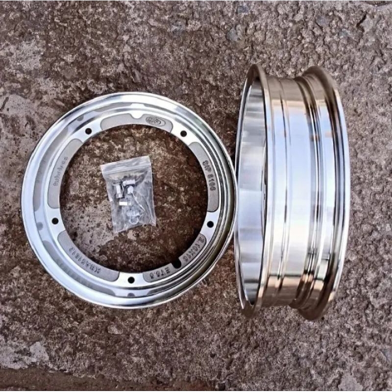 Velg Tubeless R10 Silver Chrome Vespa SIP Asli OEM