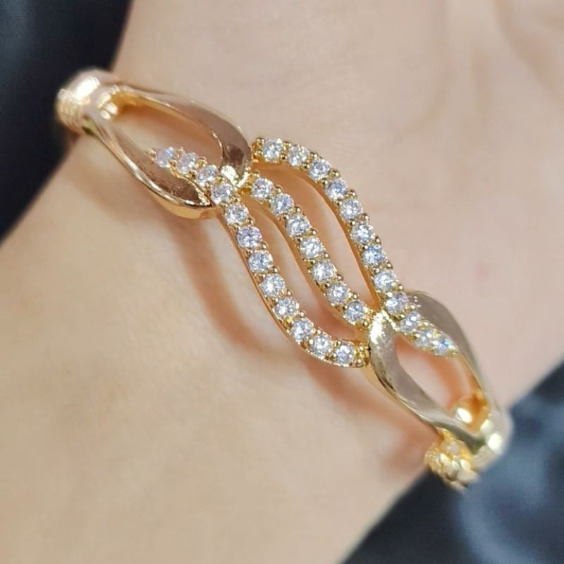 Grosir Xuping - Gelang Bangle Gelang Bulat Wanita Lapis Emas Anti Karat