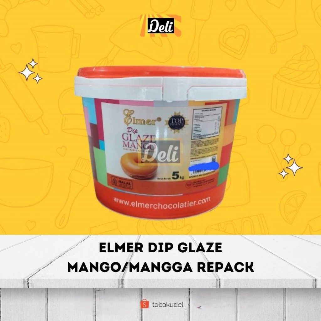 

Elmer Dip Glaze Mango Selai Topping Olesan Donat Roti Kue Rasa Mangga Repack 500gr