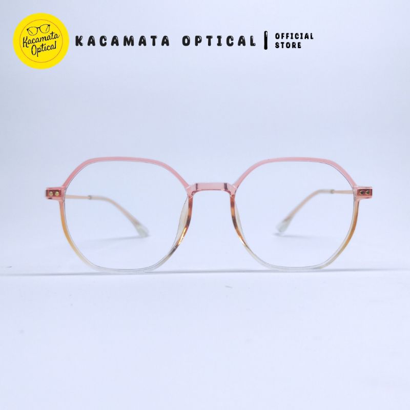 KACAMATA OPTICAL - Frame KMO6928 Bulat Pink Besi Plastik