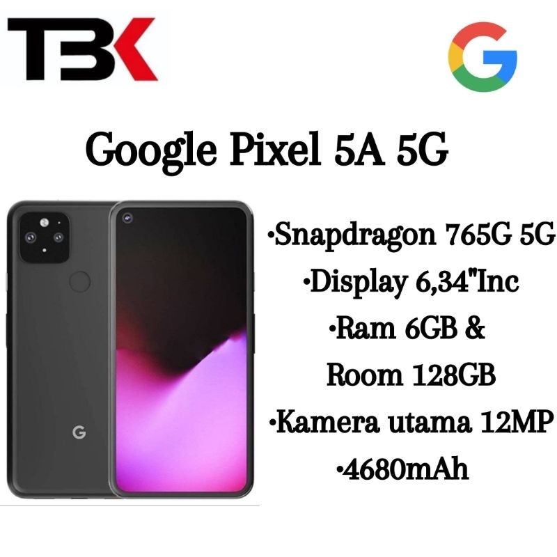 Google Pixel 5A 5G 6/128GB imei terdaftar sinyal permanen