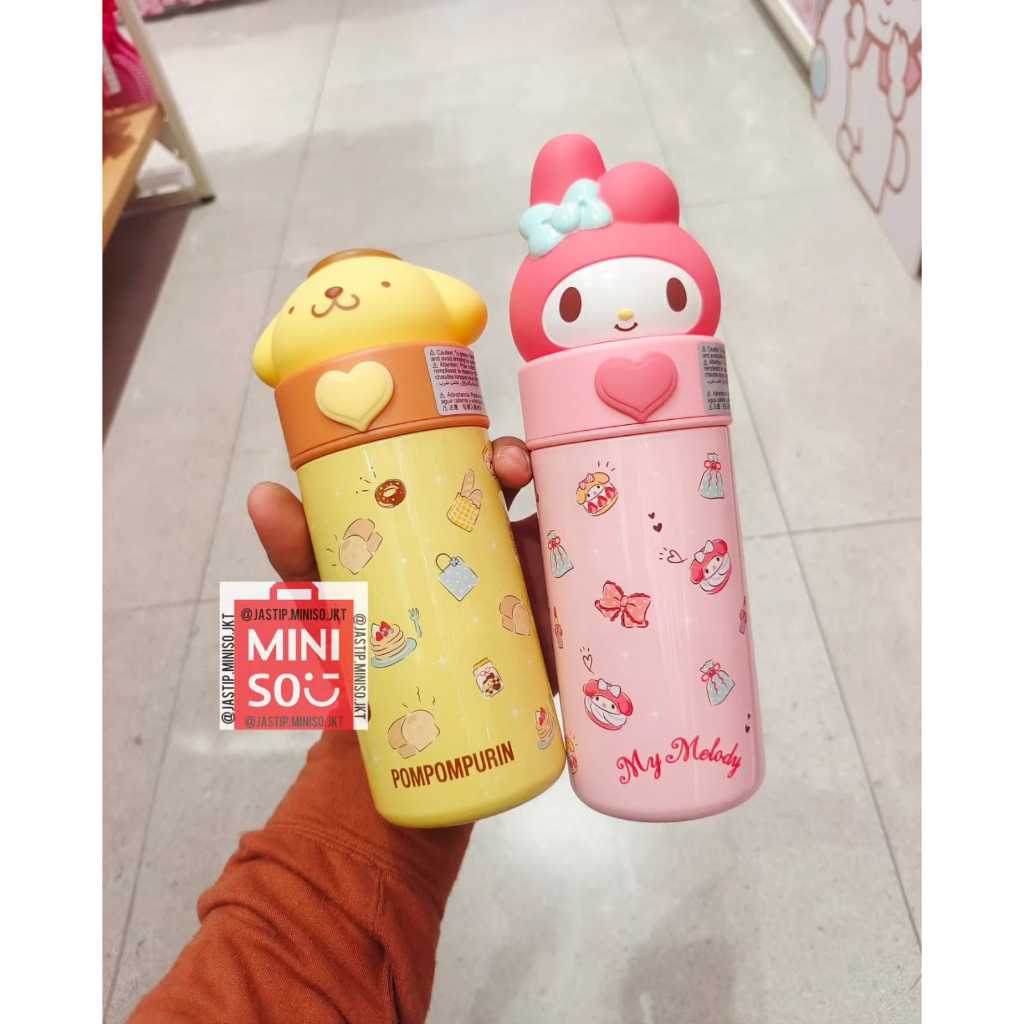 MINISO x SANRIO 🆕 Termos Air / Insulated Bottle SANRIO Character (350ml) POMPOMPURIN / MY MELODY