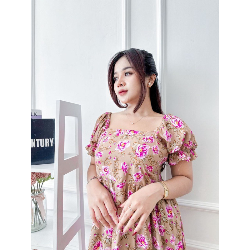 DASTER DRESS ANASTASIA MIDI BAJU DINAS MALAM PUTRI BALI