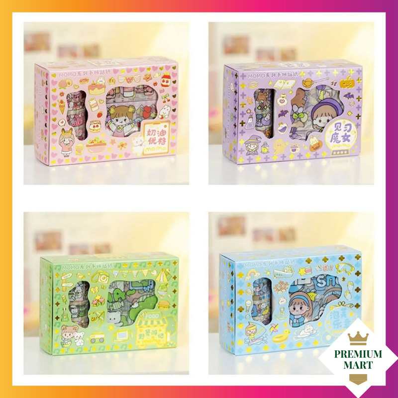 

Sticker Box Roll MOMO Stiker Waterproof DIY Lucu Scrapbook Stiker 2D karakter korea - Masking Tape Sticker