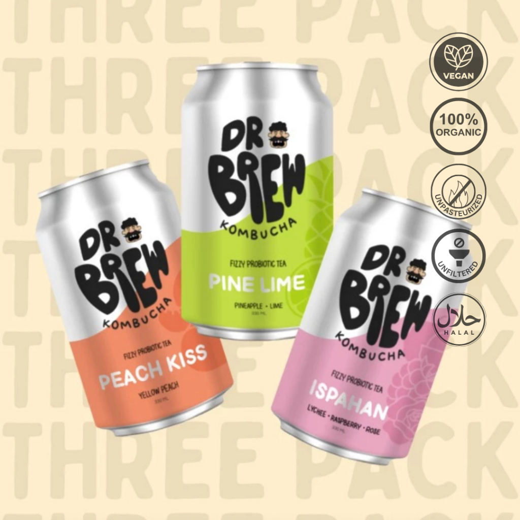

THREE PACK KOMBUCHA by Dr Brew Fizzy Can