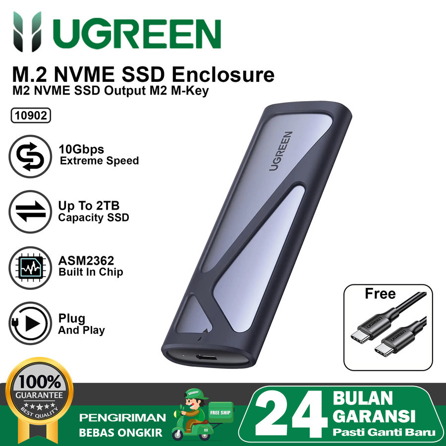 UGREEN Enclosure Casing SSD M.2 NVME 2230 2242 2260 2280 USB-C CASE M2 TYPE-C 10902
