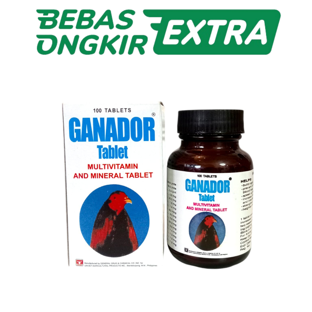 GANADOR BIRU 100 TABLET - Ayam Segar Multivitamin Ayam Merah