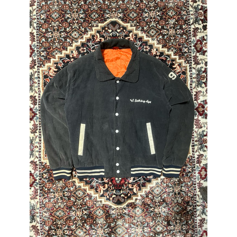 Vintage Bape Varsity Jacket + Dark Brown Corduroy Work Jacket