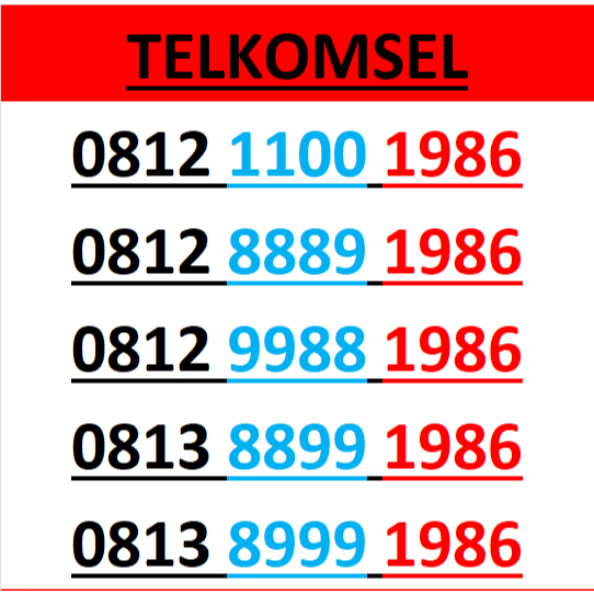 Nomor cantik telkomsel simpati 4g 5g seri tahun 1986 r2000