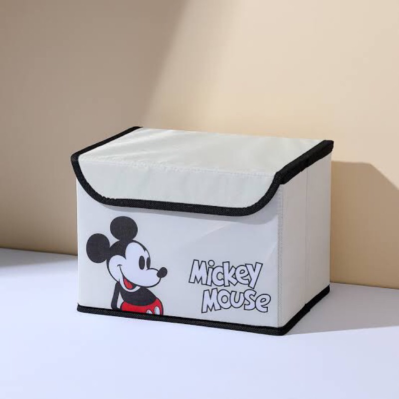 MINISO Mickey Mouse & Minnie Mouse Fabric Storage box / Kotak penyimpanan Kain Mickey Mouse