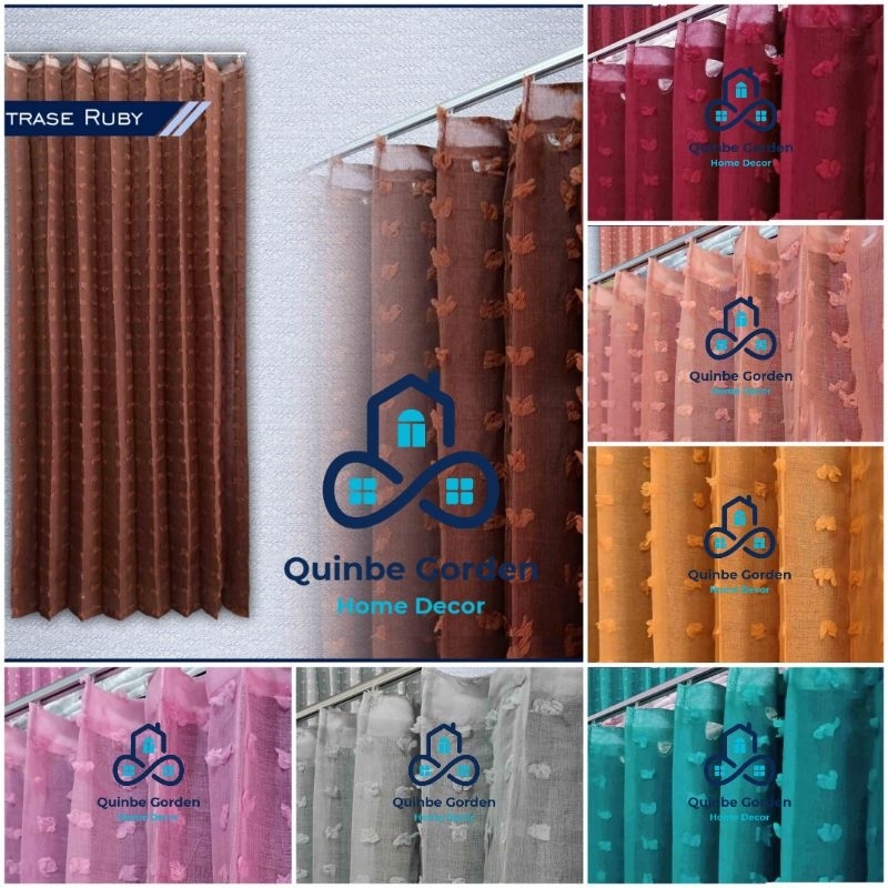 vitrase kaitan dalaman gorden tipis puring hordeng warna biru merah toska pink