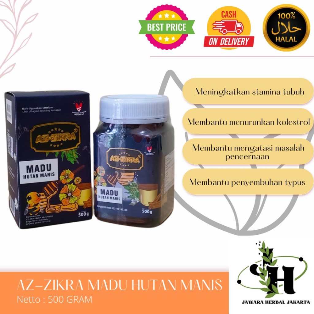 

Madu Azzikra / Madu Az-Zikra Hutan Super 500 gram Asli / Madu Hutan Manis Promo