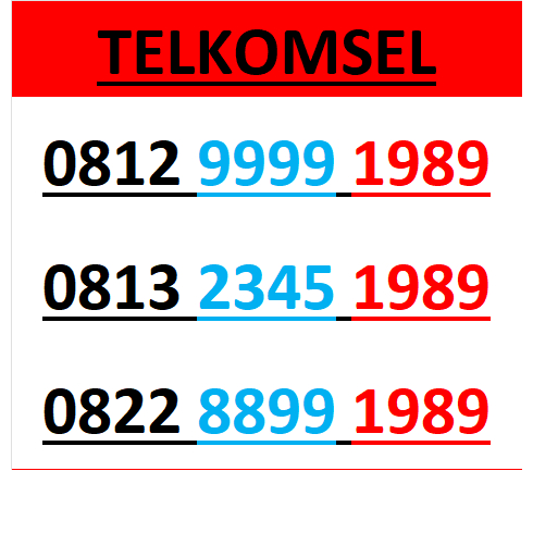 Nomor cantik telkomsel simpati 4g 5g seri tahun 1989 r5000
