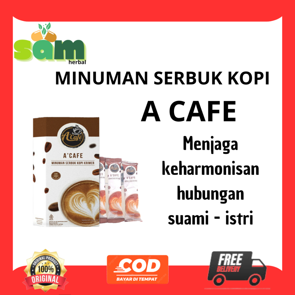 

A'cafe coffe made with love /kopi stamina Pria dan Wanita/1 box isi 5 sachet