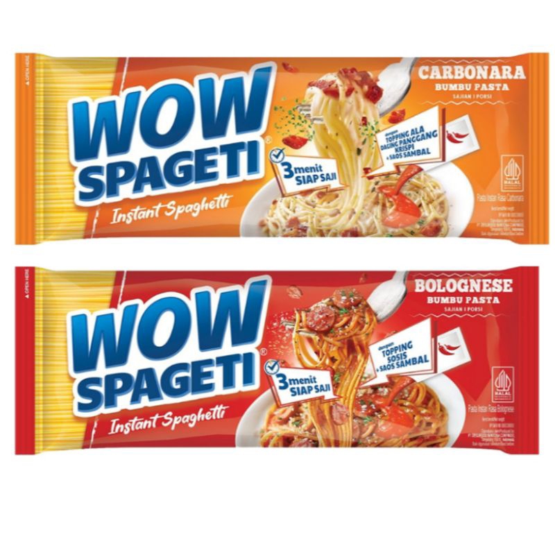 

Wow Spageti Instan Carbonara bolognese mie instant