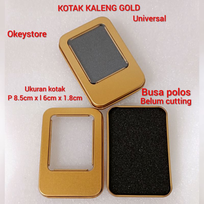 KOTAK KALENG FLASHDISK GOLD BUSA POLOS BELUM CUTTING UNIVERSAL