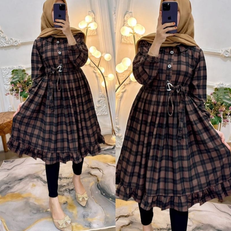 ❤️Devstore❤️Tunik belt Motif bahan super adem dan Nyaman/ Tunik motif / Tunik remaja/ Tunik jumbo/ T