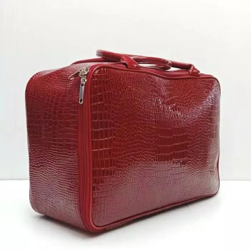 TRAVEL TAS TRAVELING PAKAIAN DUFFLE BAG BAJU SEDANG WANITA PRIA JINJING MURAH BESAR KULIT CROCO MURA
