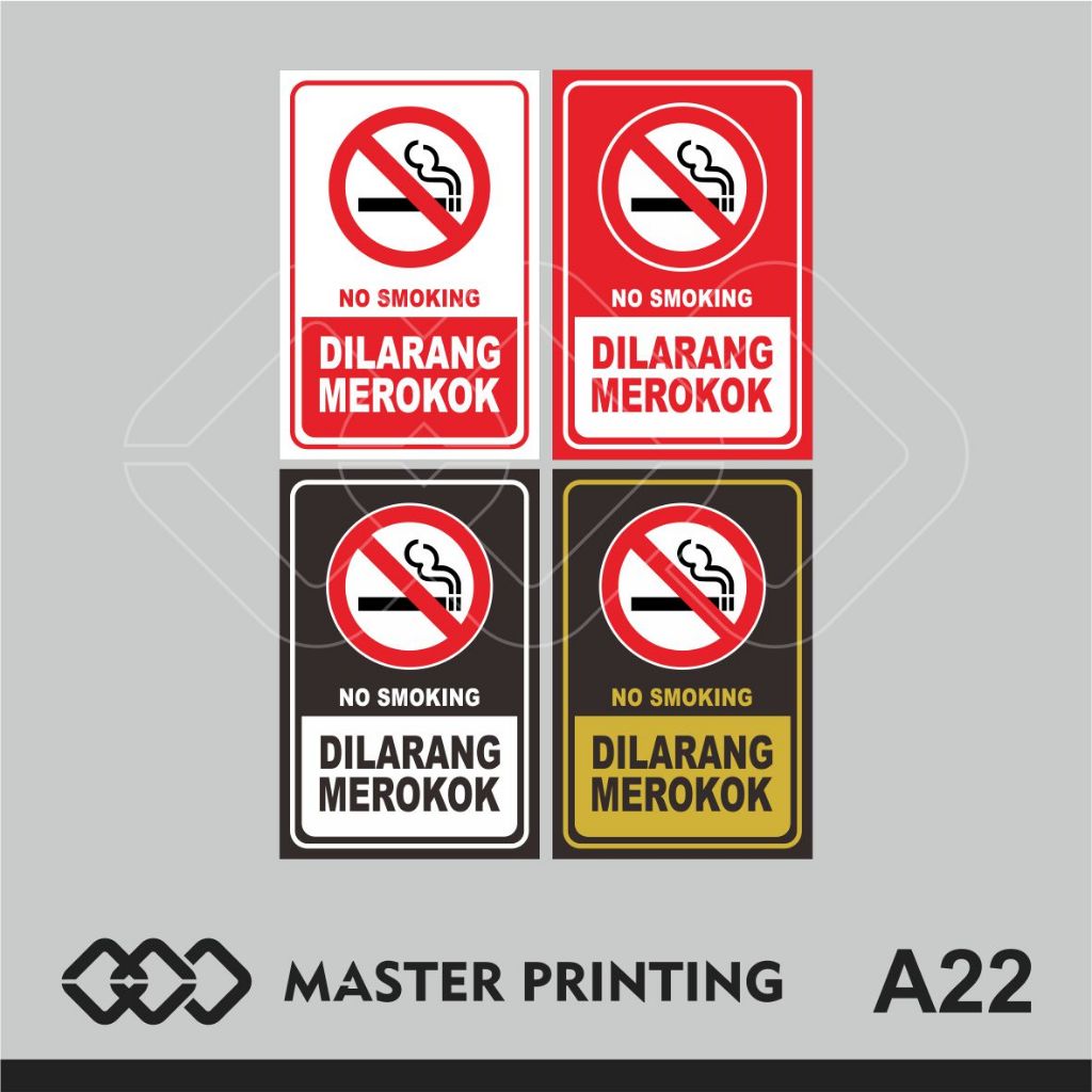 

A22 - Acrylic Sign, Stiker Akrilik Dilarang Merokok (No Smoking), Tahan Air, Termurah, Bisa Custom