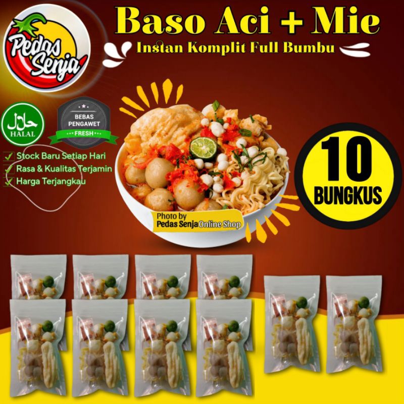 

Promo Paket Murah 10 Bungkus Baso Aci Instan Extra Mie Telor Full Bumbu Kaldu Pedas