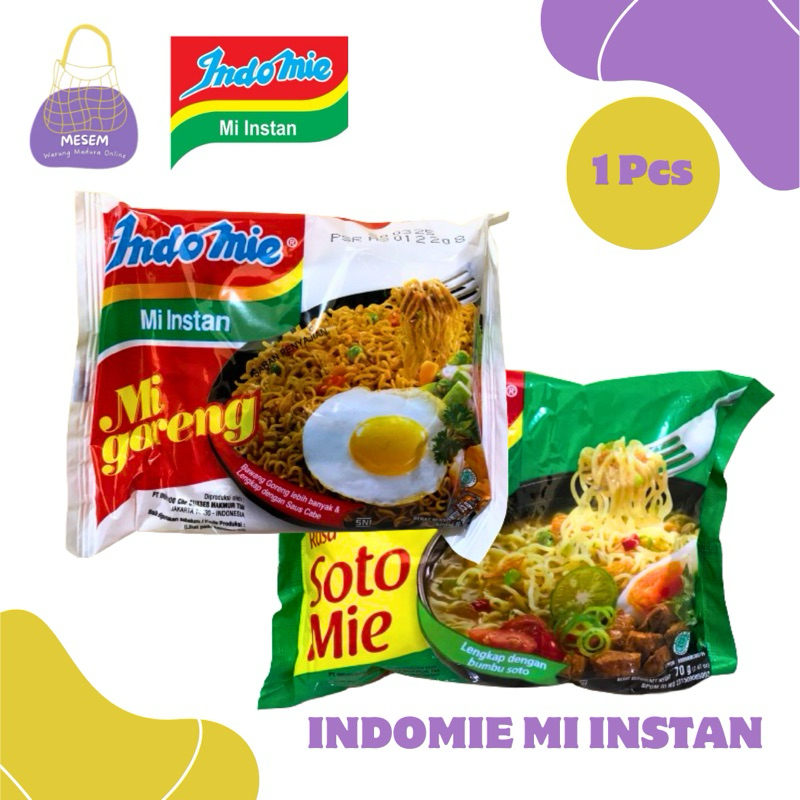 

Indofood | Indomie Mi Instan | Mi Goreng Original 85 gram | Mi Kuah Rasa Soto 70 gram