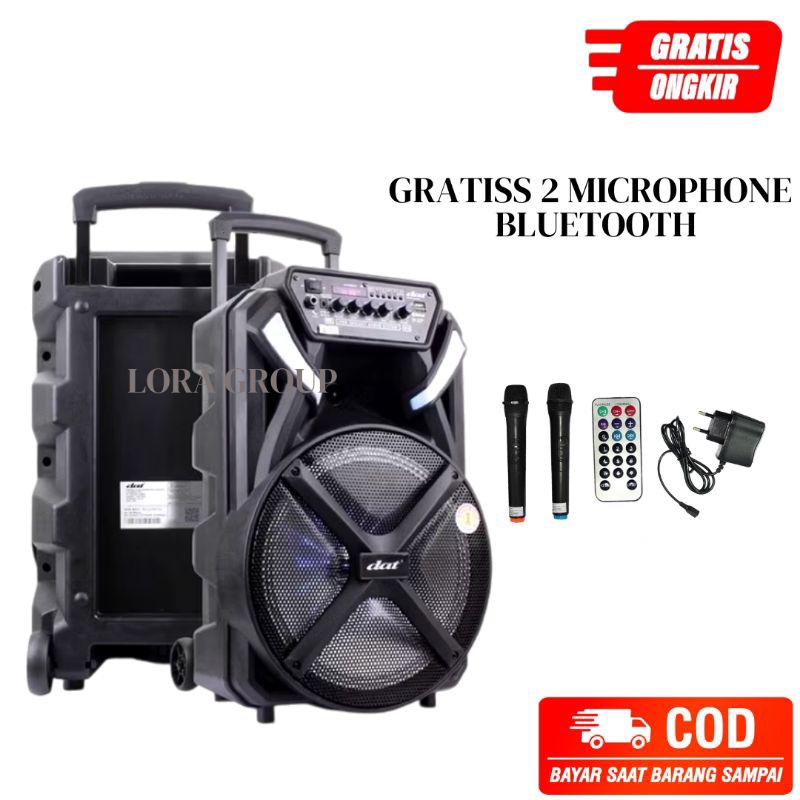 SALON AKTIF KARAOKE  DAT AKTIF SPEAKER  BLUETOOTH 12 INCH DAT DT - 1210FT X2 + 2 MIC WIRELESS SPEAKE